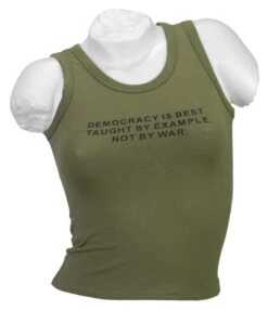 Damen Tank-Top Oliv "DEMOCRACY IS BEST"