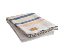 MountainHill Wolldecke Natur Mit Streifen 225x150cm