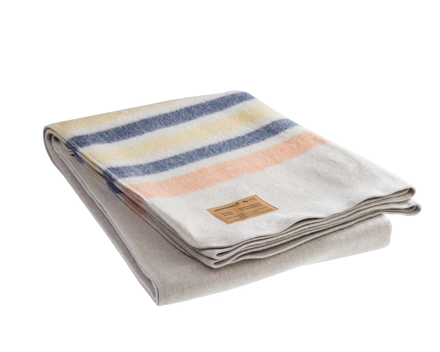 MountainHill Wolldecke Natur Mit Streifen 225x150cm 3 MountainHill Wolldecke Natur Mit Streifen 225x150cm