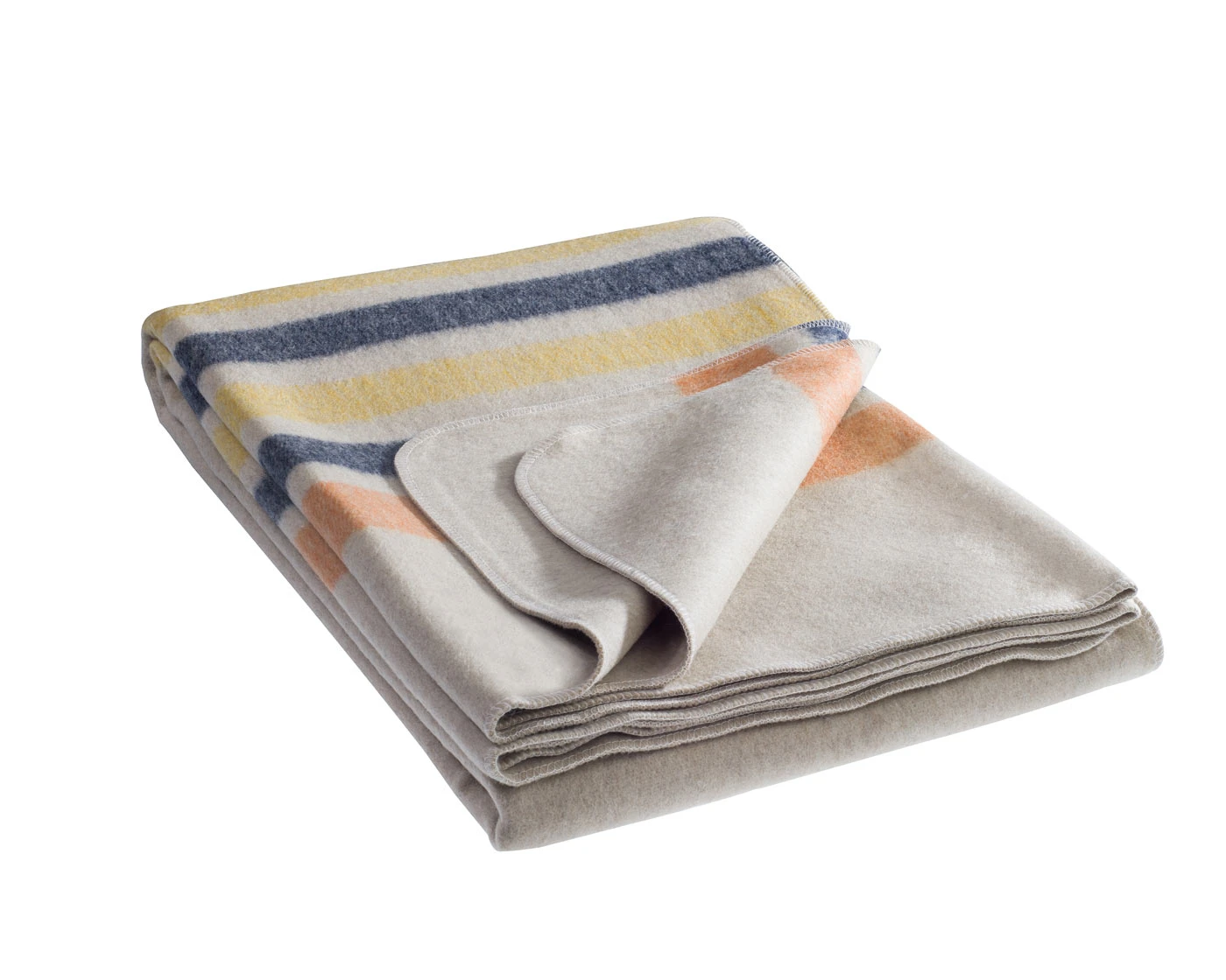 MountainHill Wolldecke Natur Mit Streifen 225x150cm 4 MountainHill Wolldecke Natur Mit Streifen 225x150cm – Bild 2