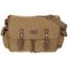 Canvas Schultertasche Gerri Mit Leder-Details Braun