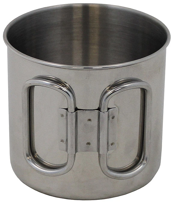 Edelstahl Tasse Mit Klappgriff 450ml 4 Edelstahl Tasse Mit Klappgriff 450ml – Bild 2