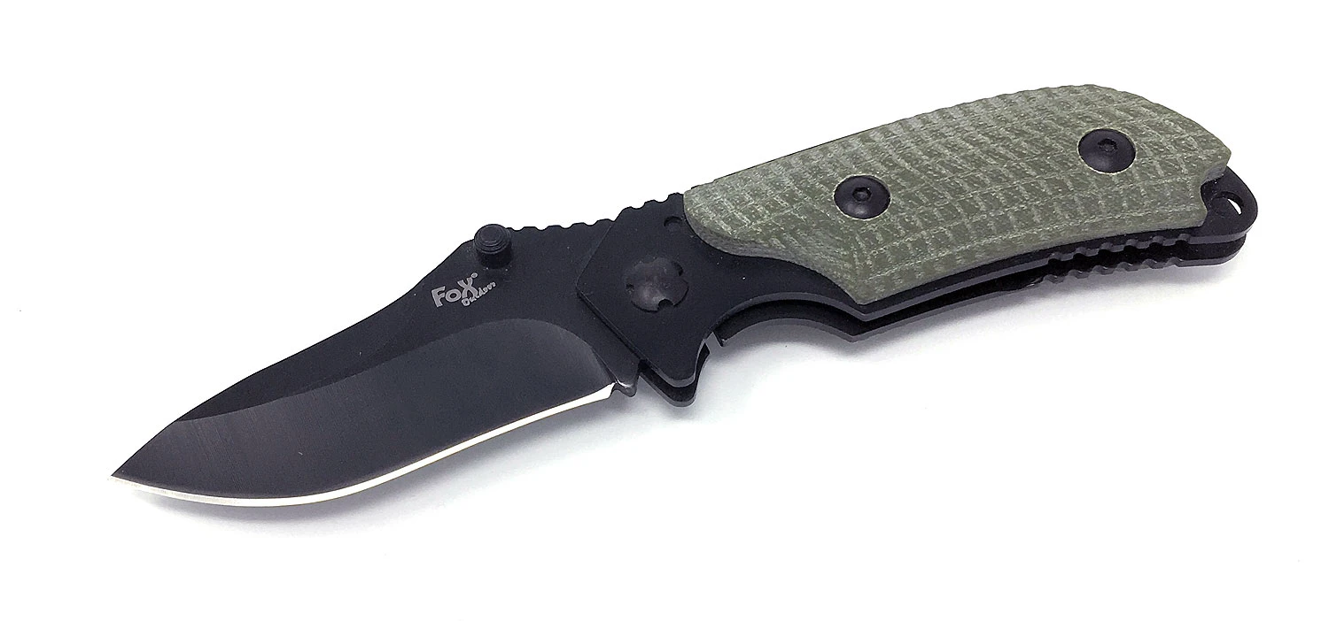 Einhand Klappmesser Schwarz/oliv 3 Einhand Klappmesser Schwarz/oliv