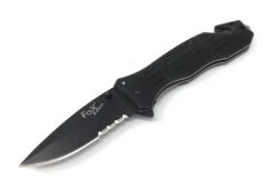 Einhand Messer Mit Gurtschneider Schwarz