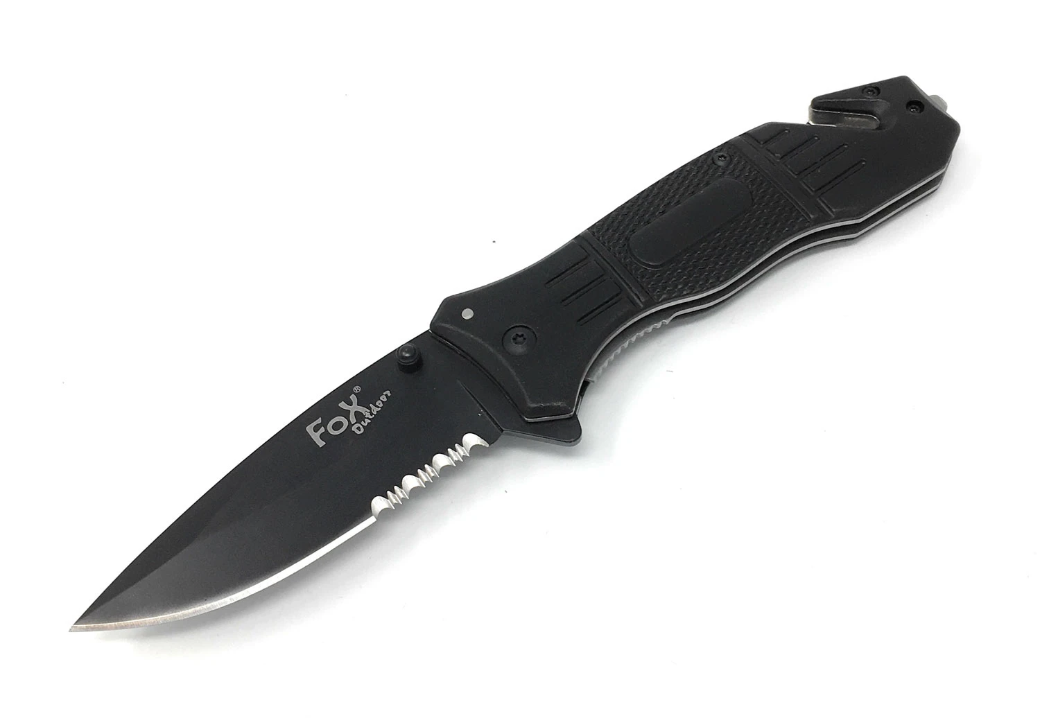 Einhand Messer Mit Gurtschneider Schwarz 3 Einhand Messer Mit Gurtschneider Schwarz