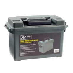 US Munitionskiste Kunststoff Medium CAL 50 Abschließbar -Katadyn Verkaufsgeschäft 600952 1 us munitionskiste kunststoff medium cal50 abschliessbar oliv